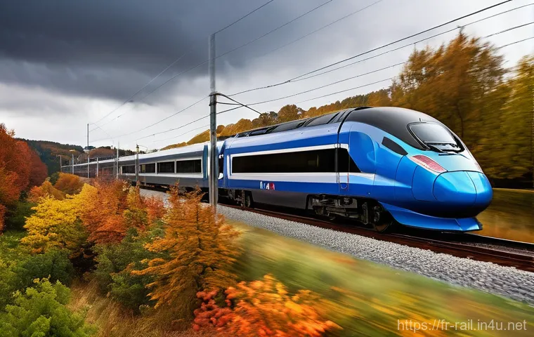 철도 관련 이론 정리 - **"Dynamic Shot of Advanced High-Speed Train Navigating Challenging Autumnal Conditions"**
A sle...