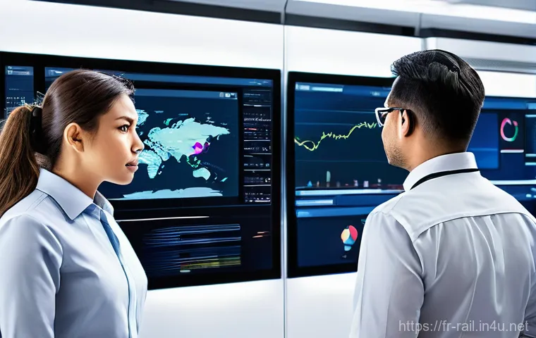 철도기사 시험 최신 경향 - **Prompt:** A diverse team of railway engineers, including men and women of various ages and ethnici...