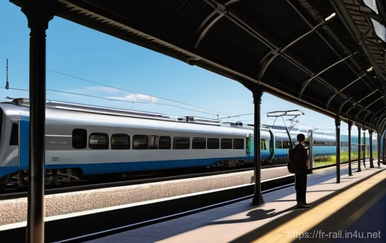 철도기사 시험 준비 자료 추천 - **Prompt:** A young person, around 18-22 years old, stands on a railway station platform in a charmi...
