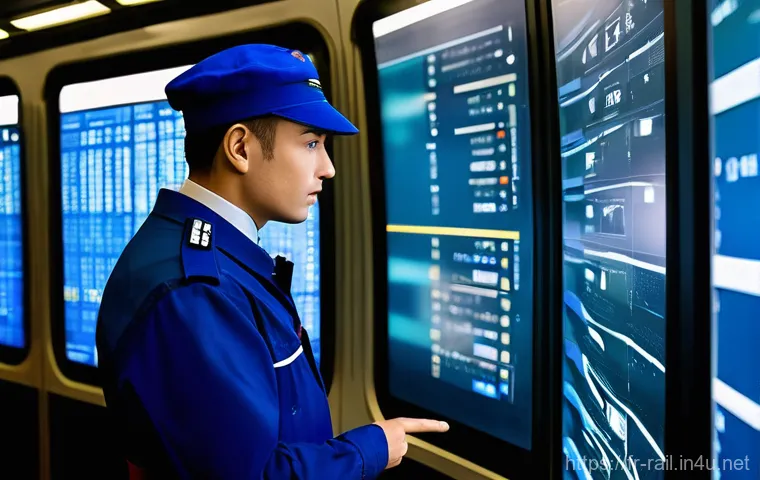 철도기사 시험 준비 자료 추천 - **Prompt:** A young person, around 18-22 years old, stands on a railway station platform in a charmi...