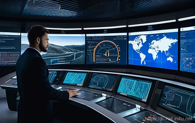 철도 실무 워크숍 후기 - **Prompt 1: AI-Powered Predictive Maintenance Control Center**
"A wide, cinematic shot of a futu...