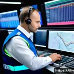 Home 21 철도 분야 연봉 협상 팁 - A professional railway engineer in a modern train control center, wearing a neat uniform with a comp...